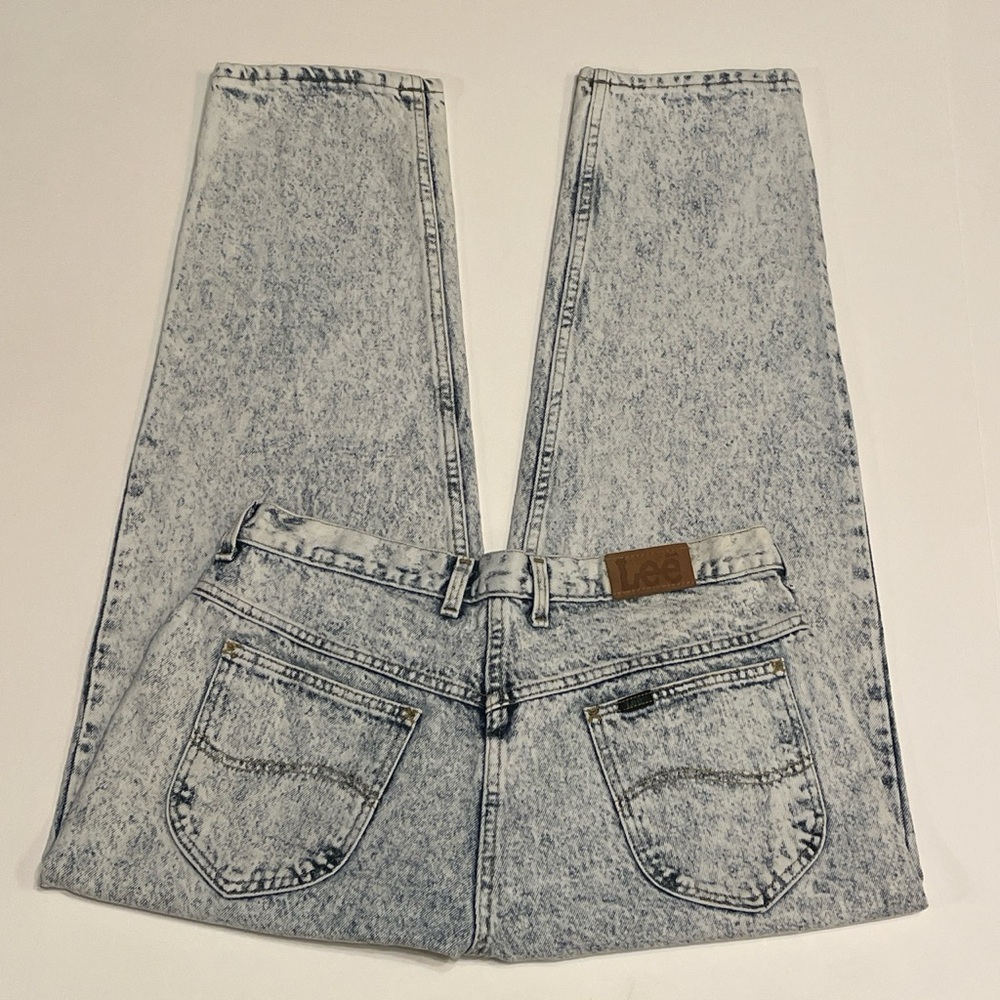 VINTAGE LEE ACID WASH RELAXED TAPERED DENIM JEANS (32X28)